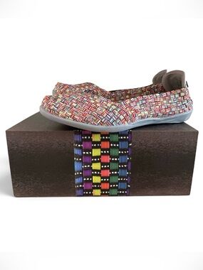 NIB bernie mev. Rainbow Woven Slip-On Flats